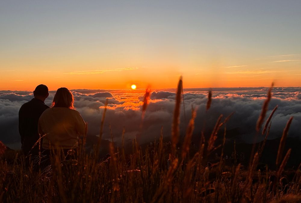 Stairway to Heaven trail Pico Arieiro Madeira narrow ridge path with cloud below