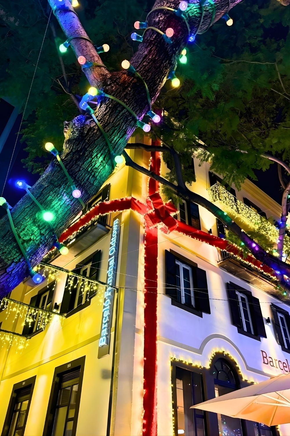 Avenida Zarco Barceló Hotel Christmas lights Funchal