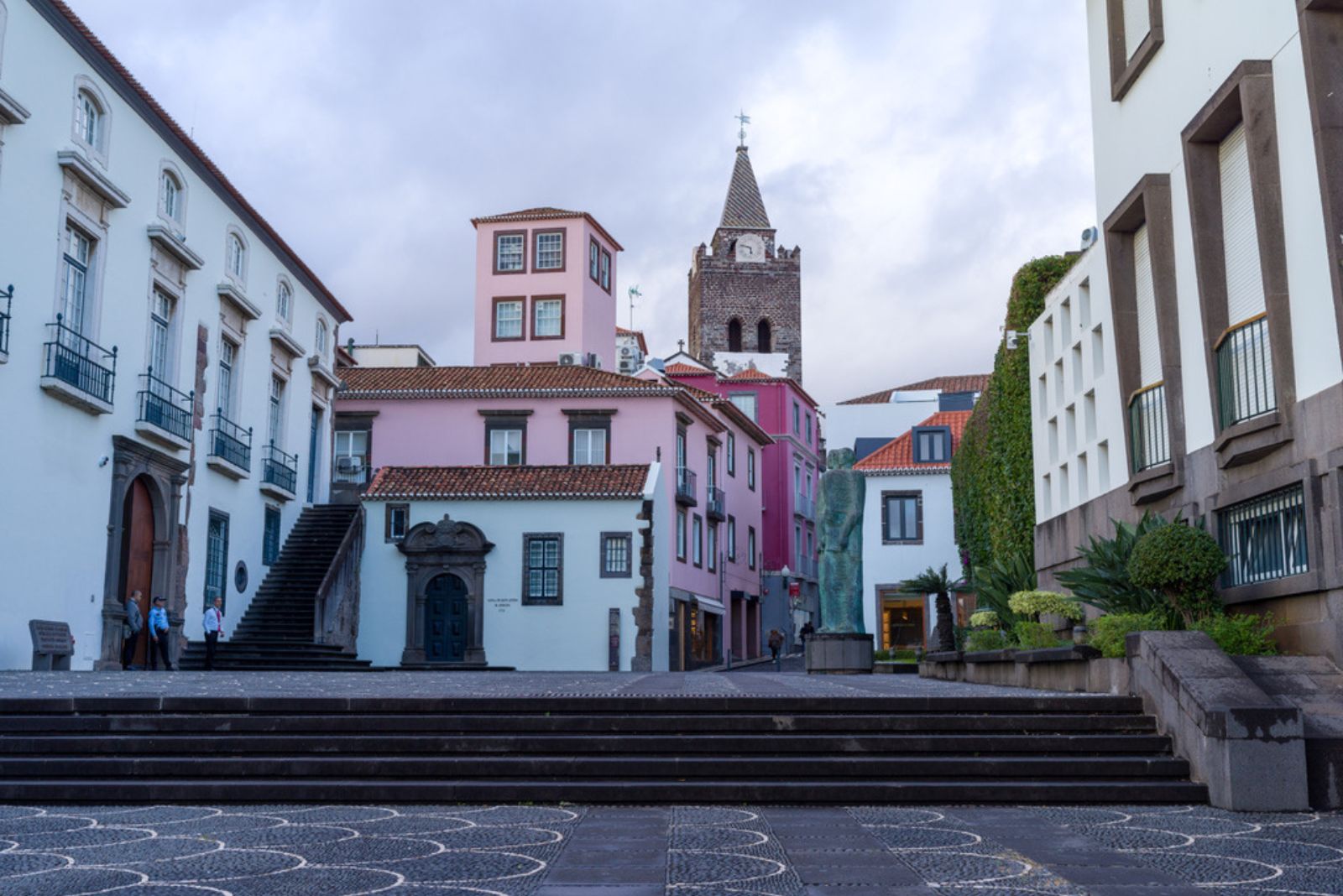 Funchal Cathedral Sé Catedral historic center 16th century church carved wooden ceiling Portuguese architecture Madeira
