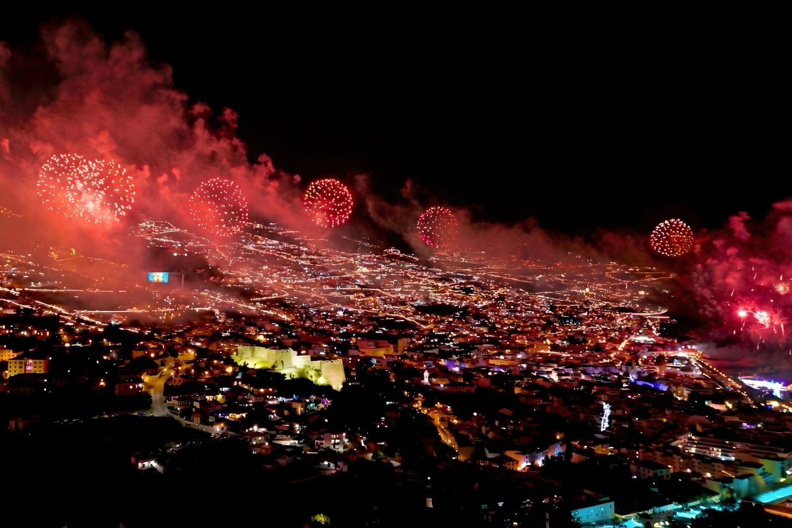 New Year's Eve fireworks Funchal Bay Madeira 2026